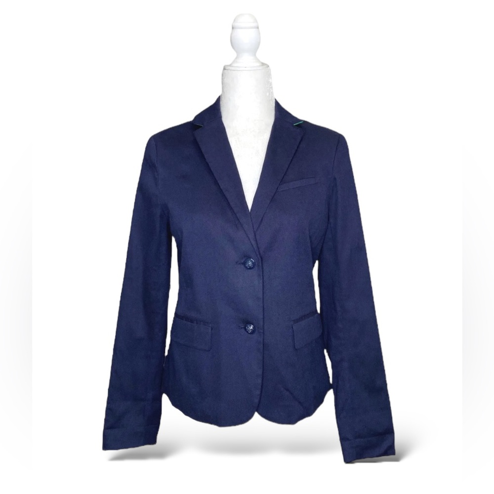 Gap The Academy Navy Blazer Jacket Preppy Academia Classic Crest Buttons